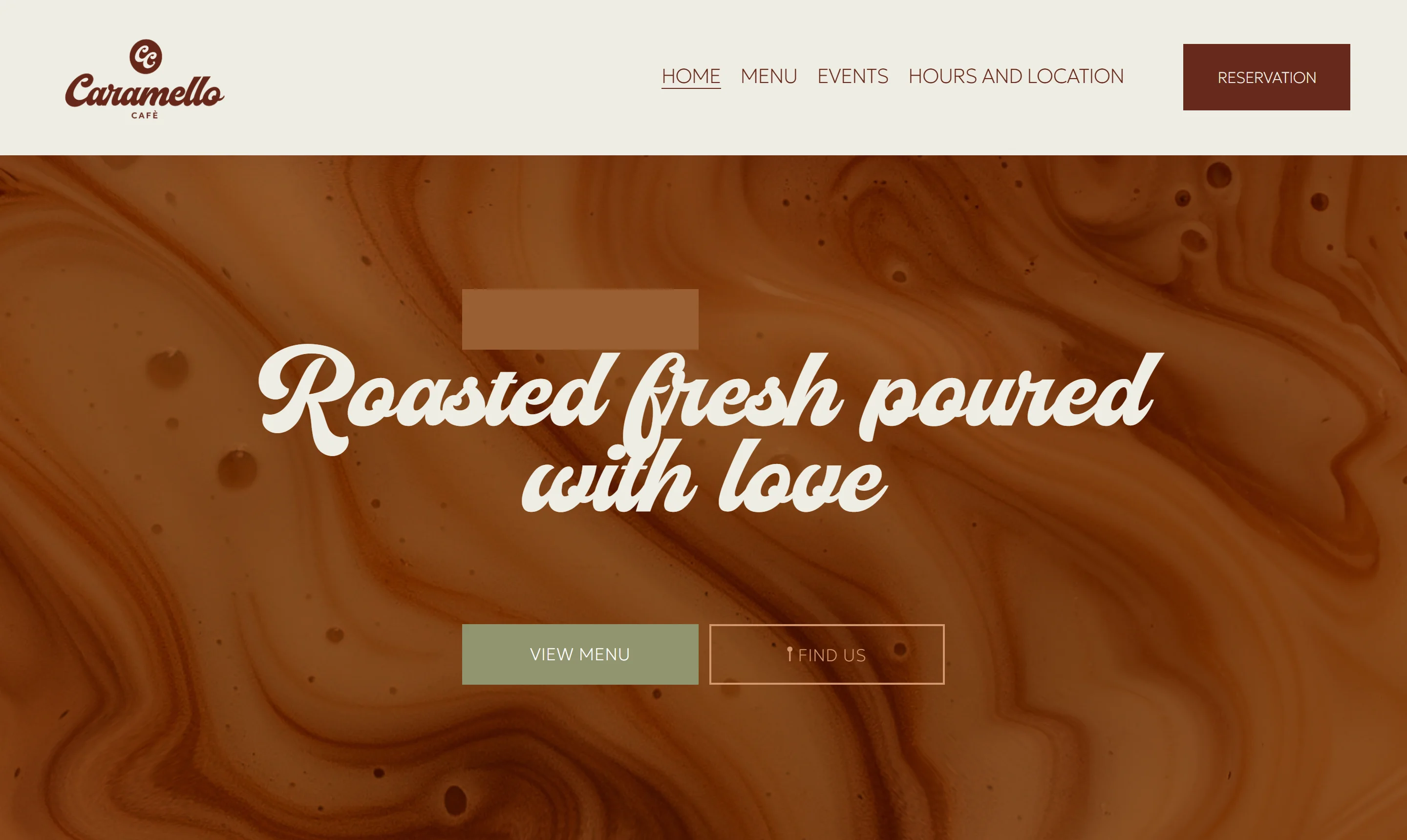 Caramello Café aperçu du site web